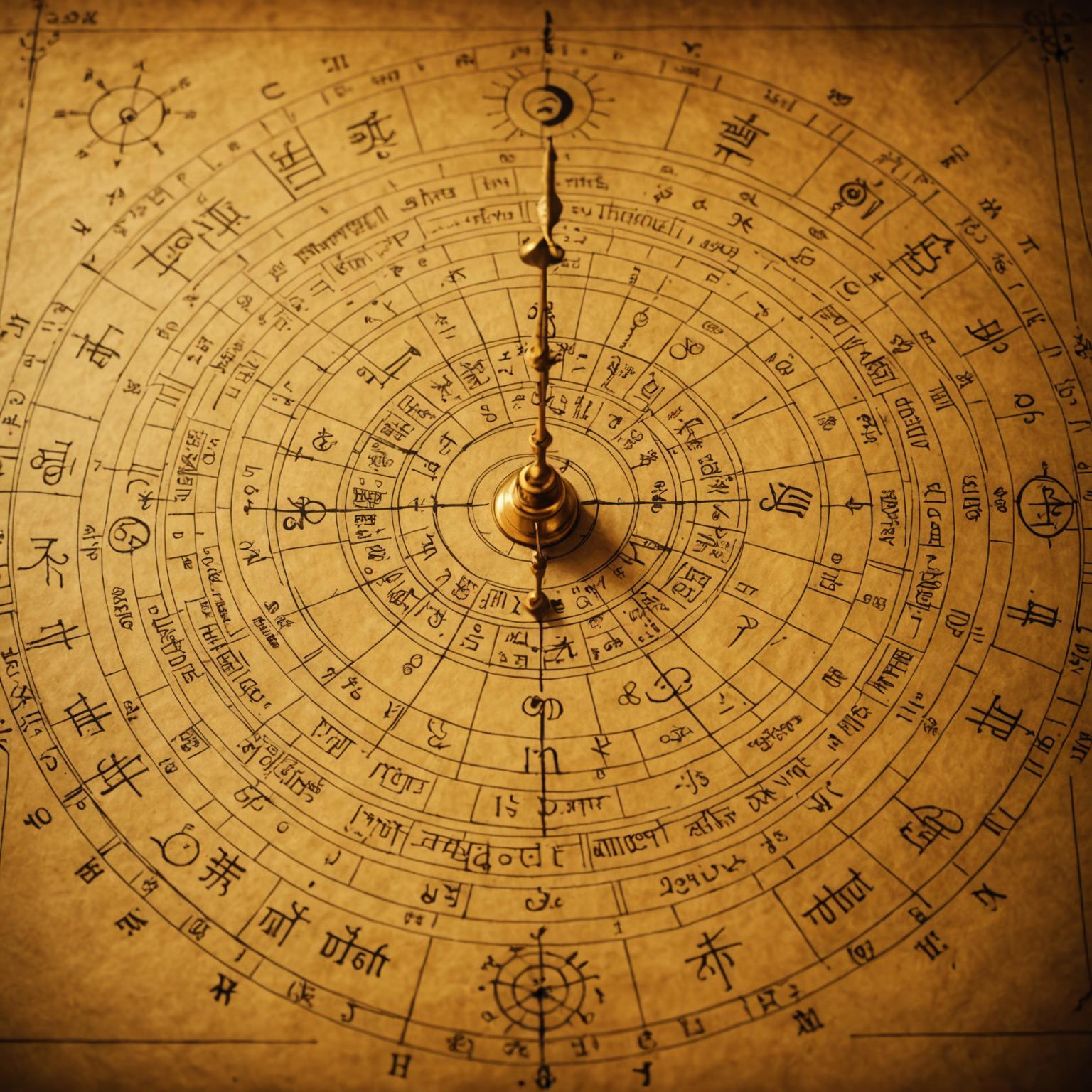 Vedic birth chart on parchment