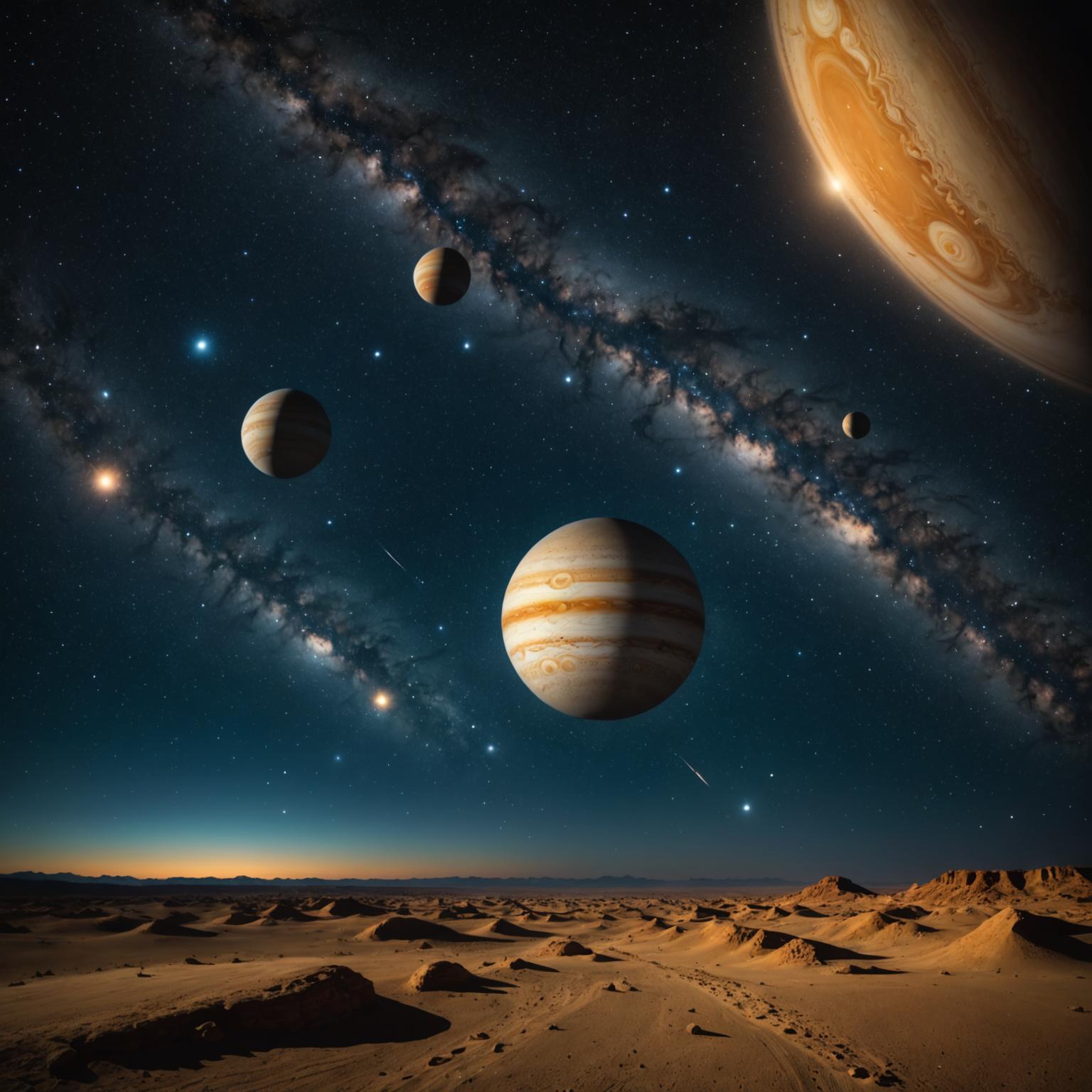 Planetary transit across a twilight sky