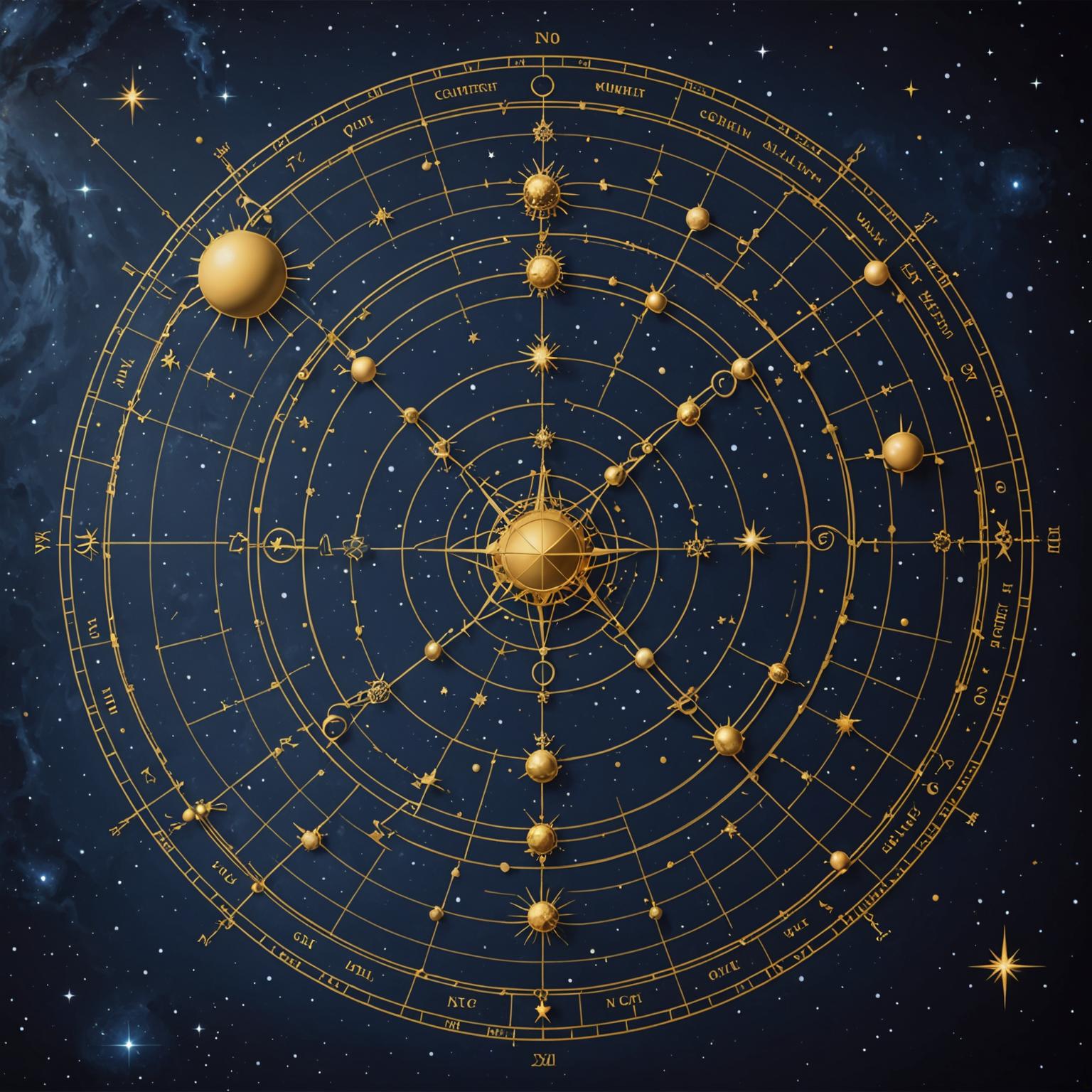 Celestial charts overlapping showing planetary compatibility alignment