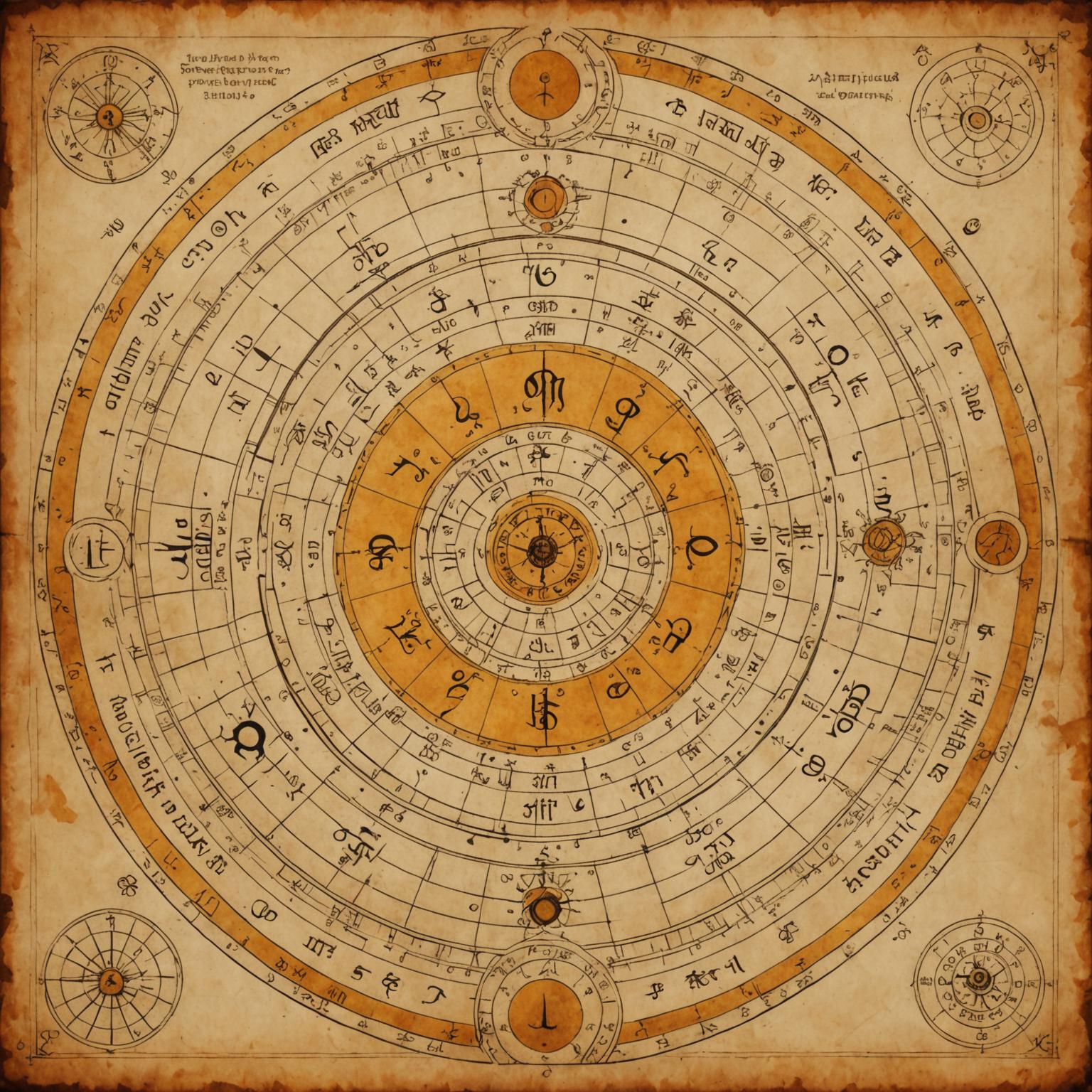 Vedic birth chart with planetary positions and house divisions