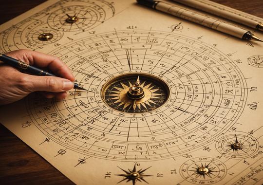 Detailed Vedic birth chart with planetary positions highlighted