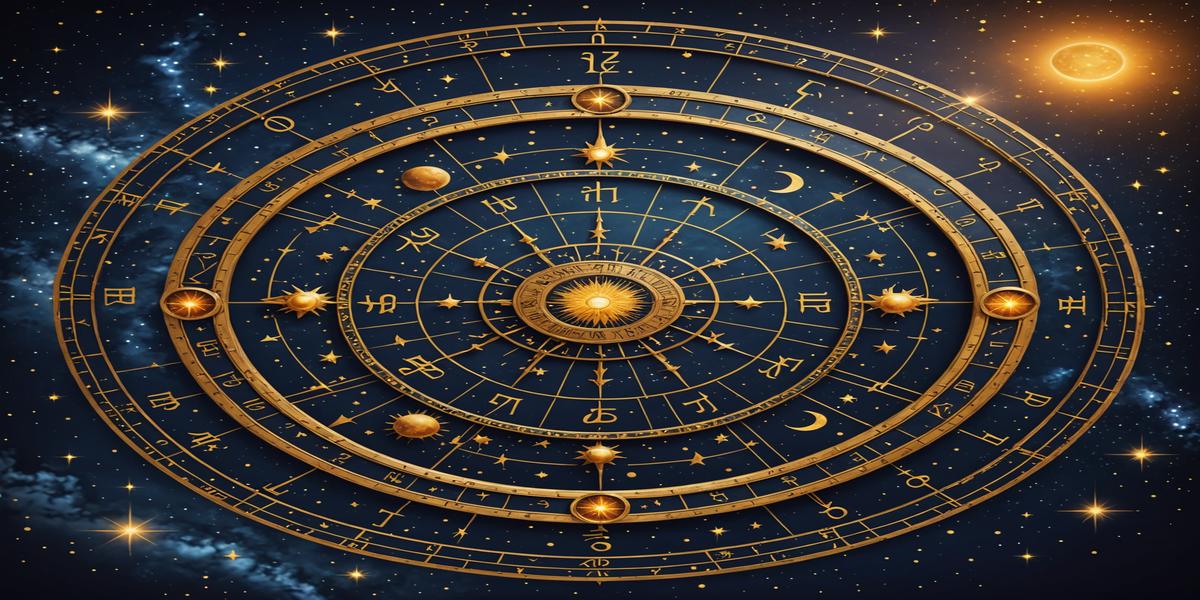 Celestial sky with Vedic astrology symbols